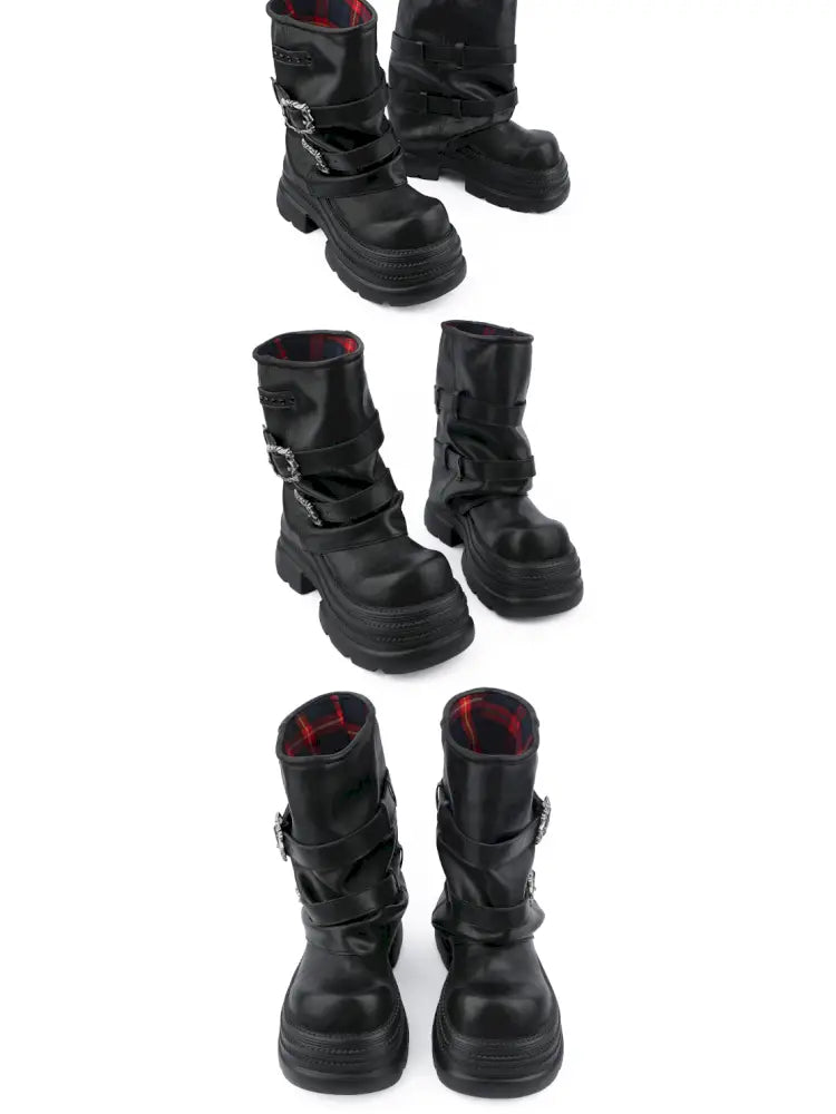 Thick Sole Mid-Calf Western Boots【s0000014186】