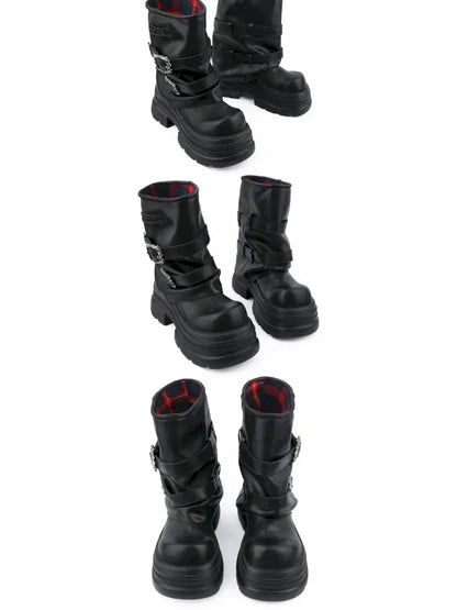 Thick Sole Mid-Calf Western Boots【s0000014186】