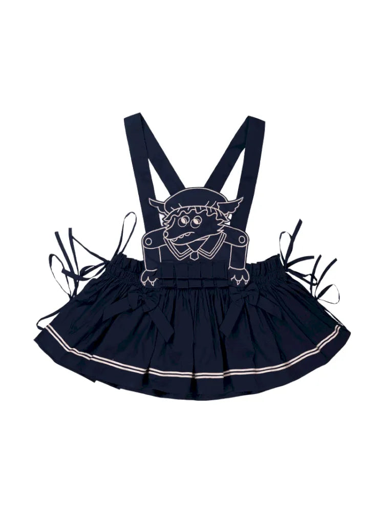 Navy Blue Layered Vest Apron【s0000014156】