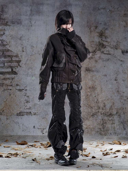 Oversized Fleece-Lined Flight Jacket【s0000014483】