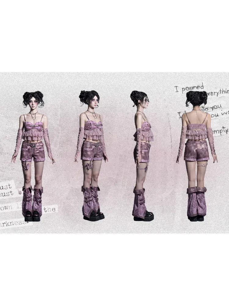 Mesh Nail Rhinestone Pleated Long Sleeve Sleeves【s0000014021】