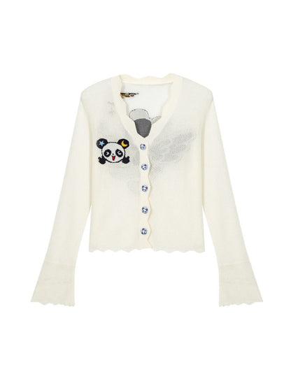 Panda Thin Knitted Cardigan【s0000012758】