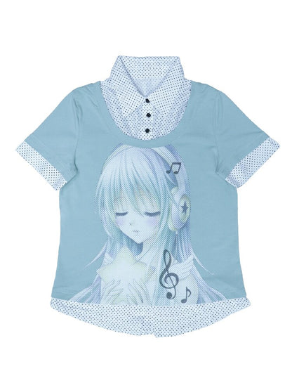 Comic Girl Fake Polka Dot Shirt【s0000016550】