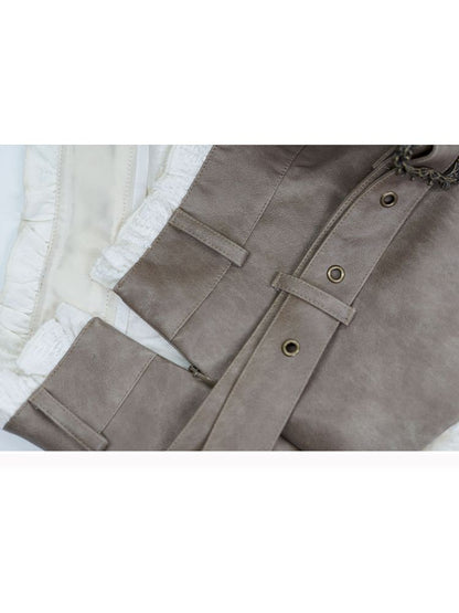 Punk splicing velvet bustier skirt【s0000013886】