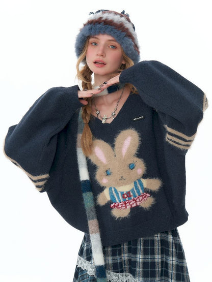 V- 넥 소프트 어두운 회색 스웨터 [S0000011496]