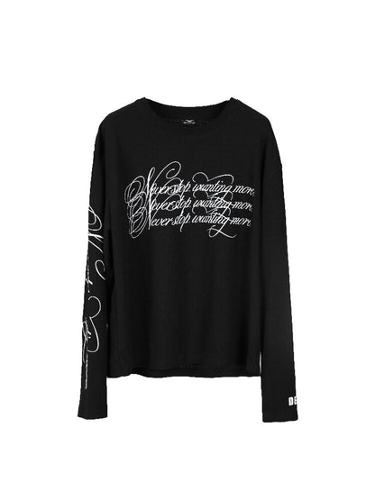 Flower Embroidered Waffle T-Shirt【s0000016186】