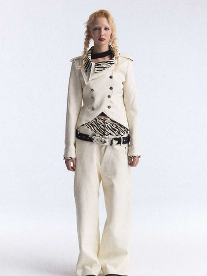 Zebra Stitching Leather Jacket【s0000015391】