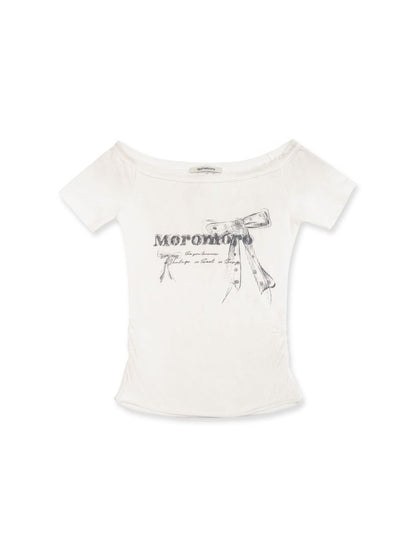 One-shoulder Slim short-sleeved T-shirt【s0000012529】