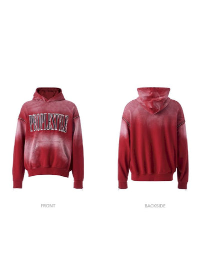 Washed Embroidered Hooded Sweatshirt【s0000011357】