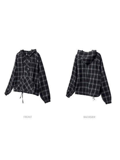 Drawstring Half Zip Hooded Sweatshirt【s0000011358】