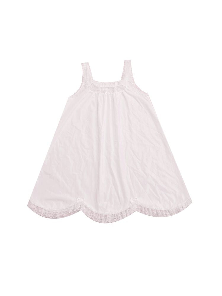 Lace petal hem smocked skirt tank dress【s0000013497】