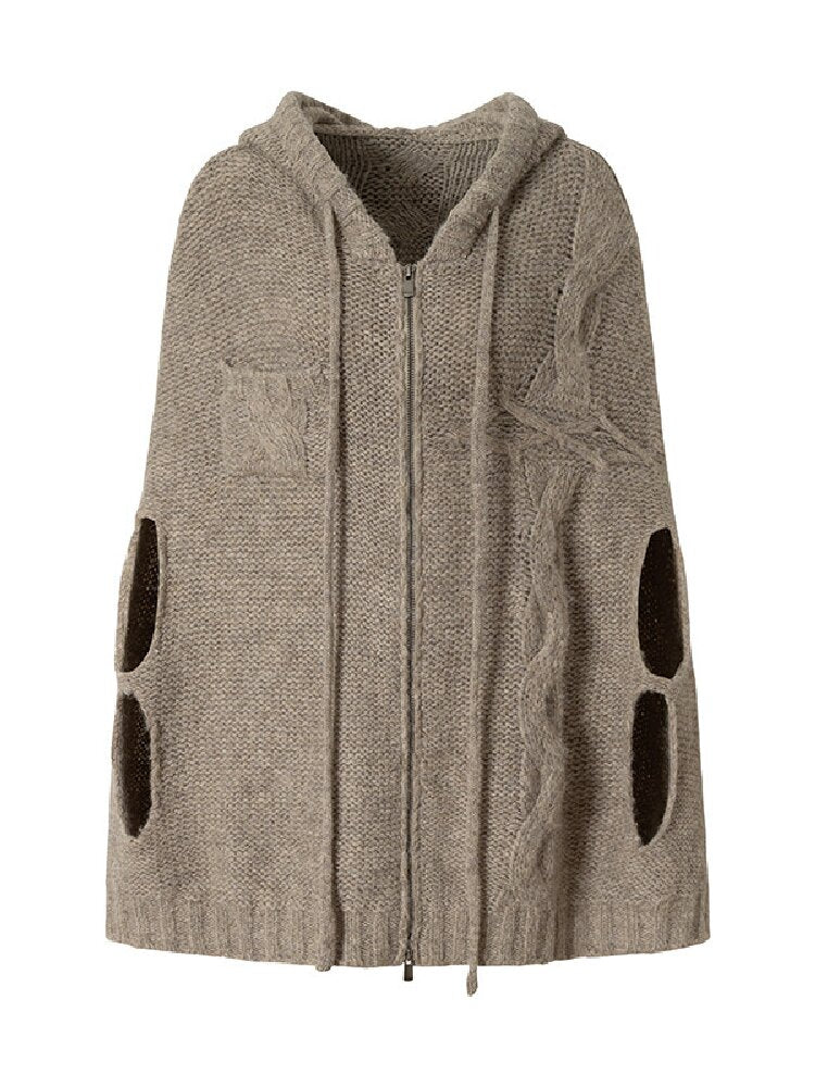 Twisted Knit Wool Cape Jacket【s0000019160】