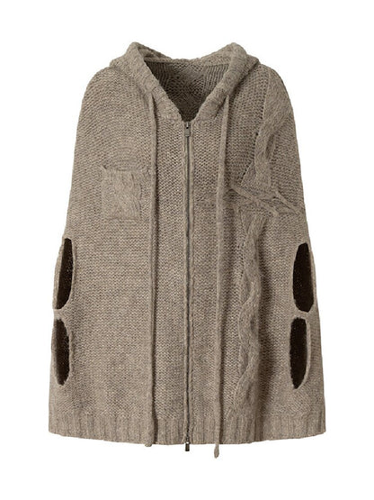 Twisted Knit Wool Cape Jacket【s0000019160】
