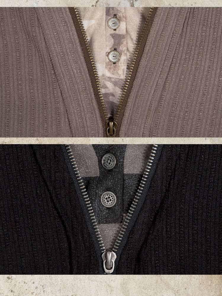 V-Neck Pullover Long-Sleeve Knit Top【s0000014492】