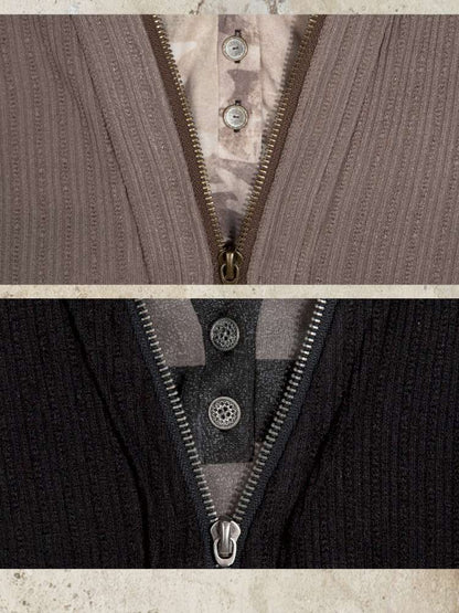 V-Neck Pullover Long-Sleeve Knit Top【s0000014492】