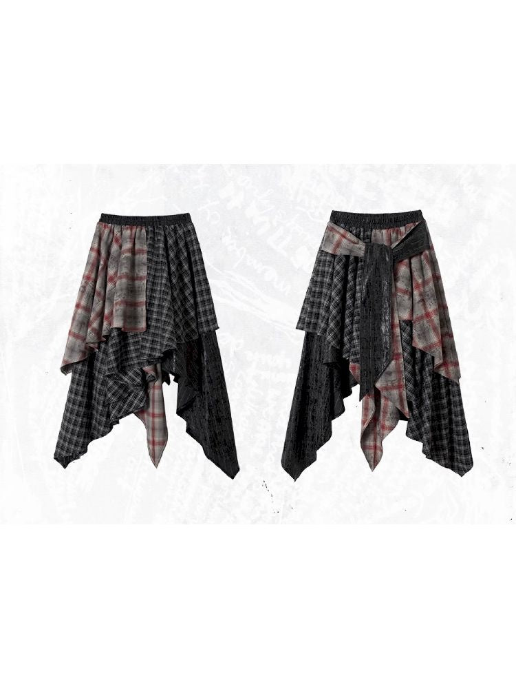 IRREGULAR HEM MULTI-LAYERED SKIRT [S0000011224]