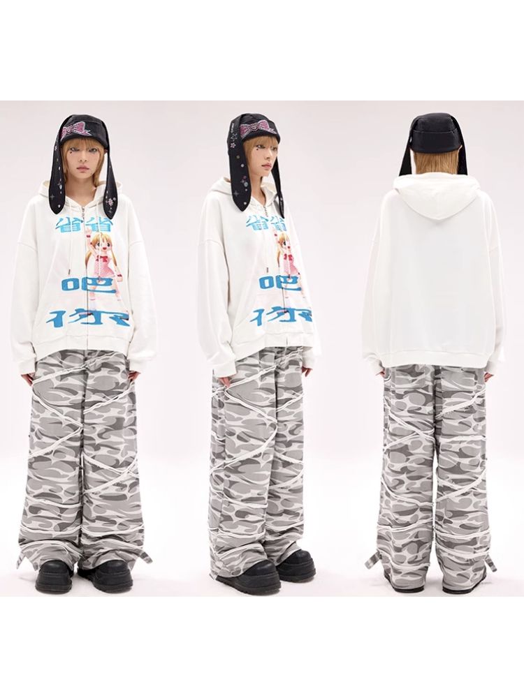 Glitter Printed Sweatshirt Jacket【s0000011796】