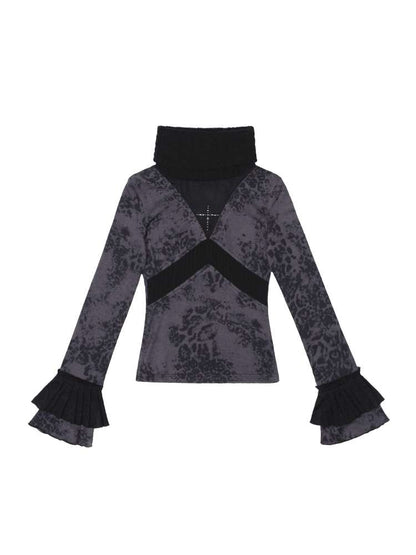 Contrast Slim Knit Long Sleeve Tee【s0000015083】