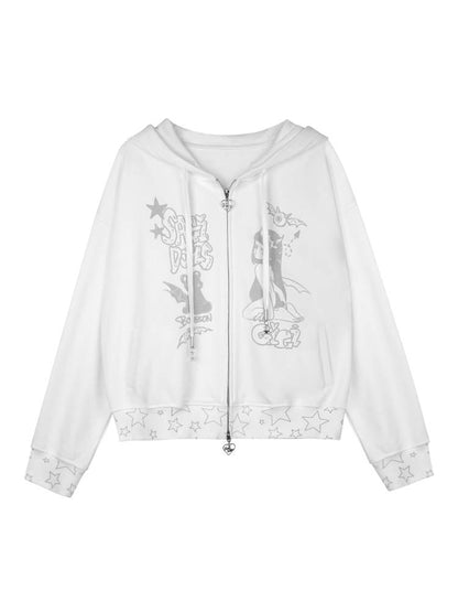 Graffiti Print Hooded Sweatshirt【s0000014364】