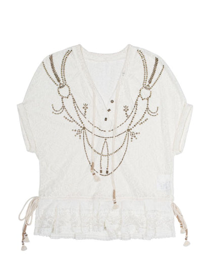 Loose Lace Blouse Dress【s0000012647】