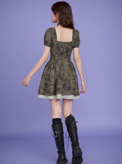 Romantic fairy sense tie-dye printing dress【s0000013371】