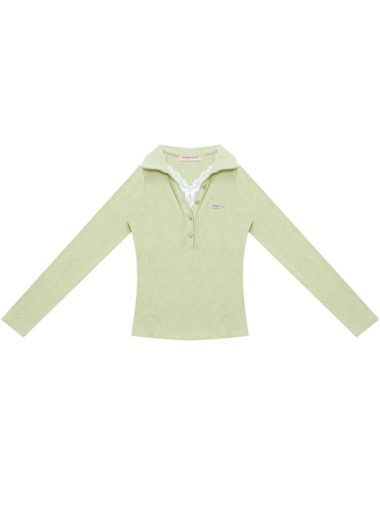 Faux Two Long Sleeve T-Shirt Base【s0000014357】