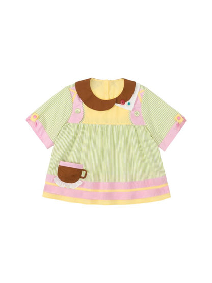 Asymmetric Neck Cute Doll Shirt【s0000013349】