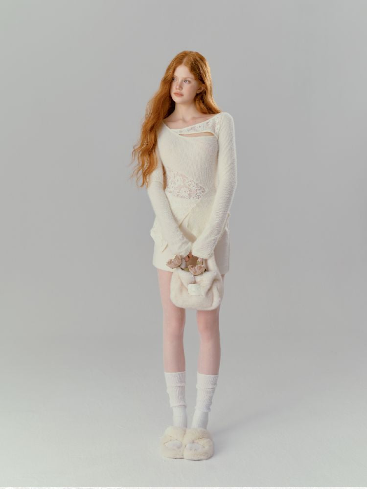 Slim irregular wool knit sweater【s0000012138】