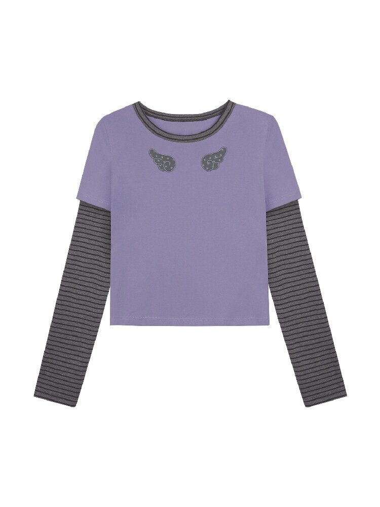 Fake Two Straight Shoulder T-shirt【s0000015763】