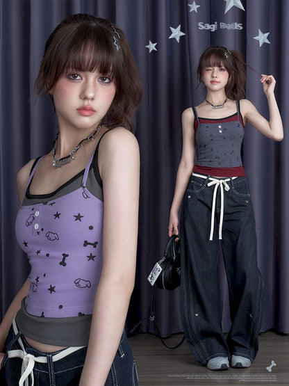 Printed Cami Tank Top【s0000012077】