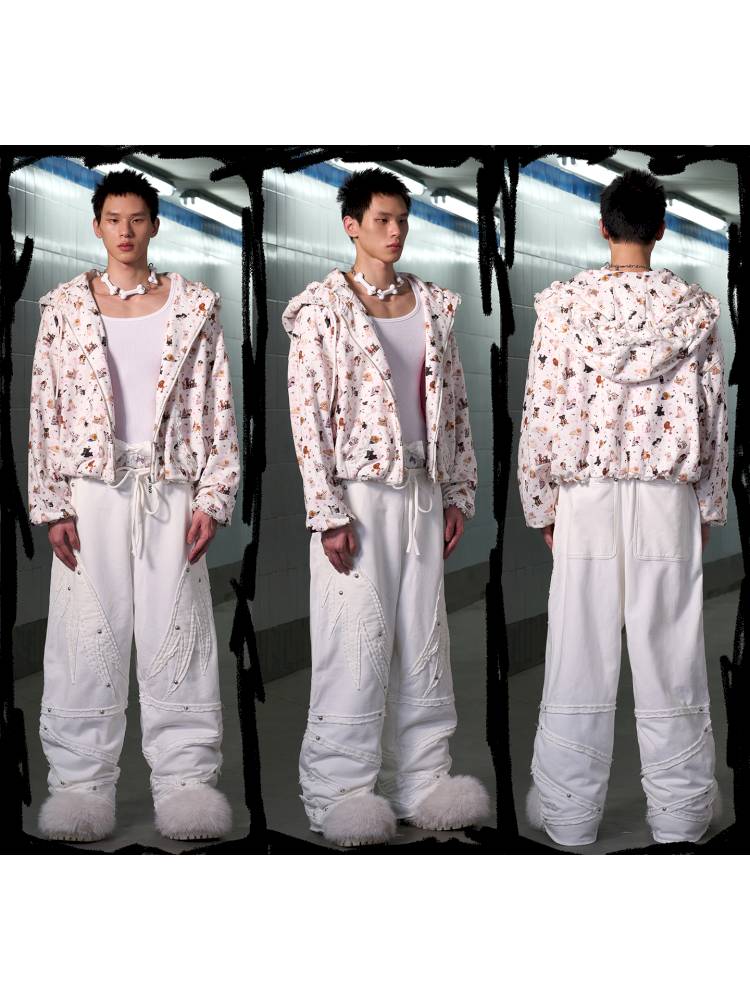 Puppy Print Sweatshirt Jacket【s0000014413】