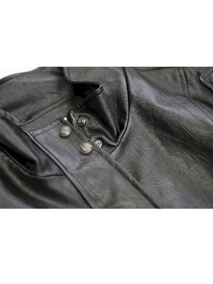 Loose black myriad leather jacket【s0000013885】