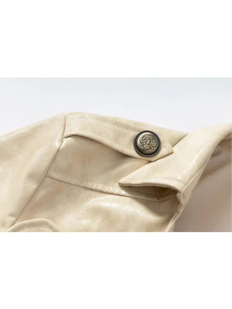 Slim-Fit Short Leather Jacket【s0000013945】