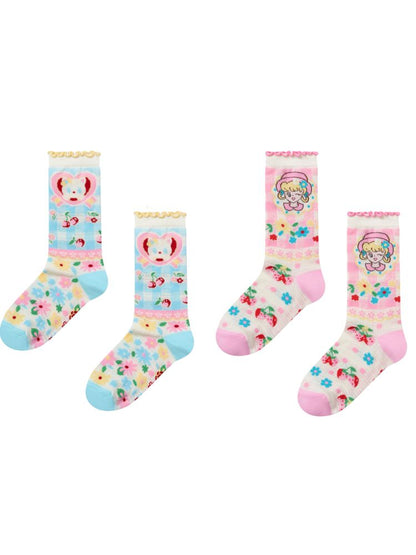 Plaid Cat Beauty Mid-calf Socks【s0000009063】