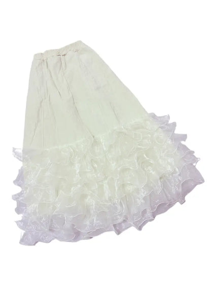 Apricot-Colored Design-Inspired Lace Skirt【s0000014344】