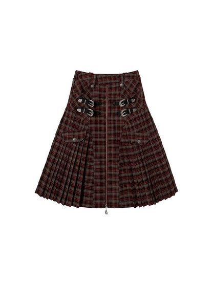 Pleated A-Line Half Midi Skirt【s0000011002】