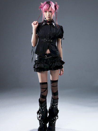 Punk light A-line puffed skirt pants【s0000012940】