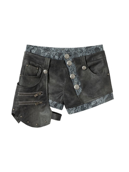 Lace Detachable Leather Shorts【s0000016210】