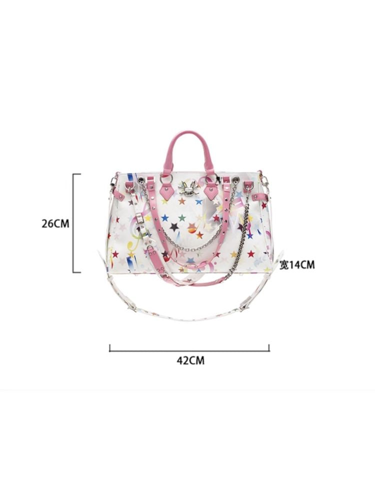 Note Print Multi Bag Decoration Tote Crossbody Bag【s0000013882】