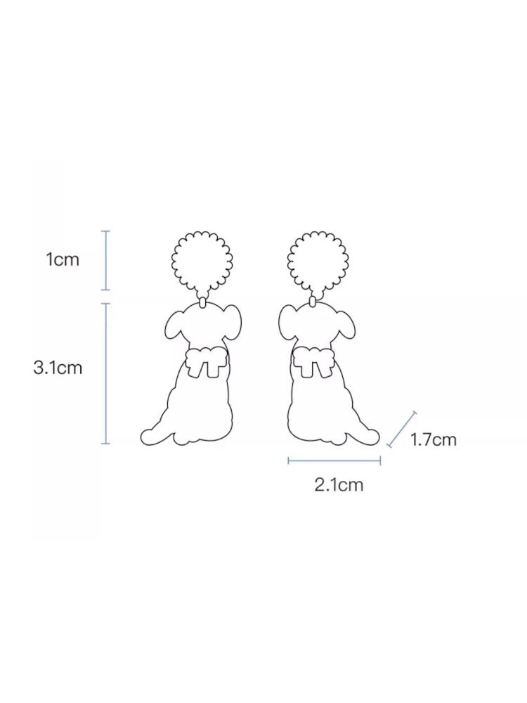 Retro spotted dog earrings【s0000013338】