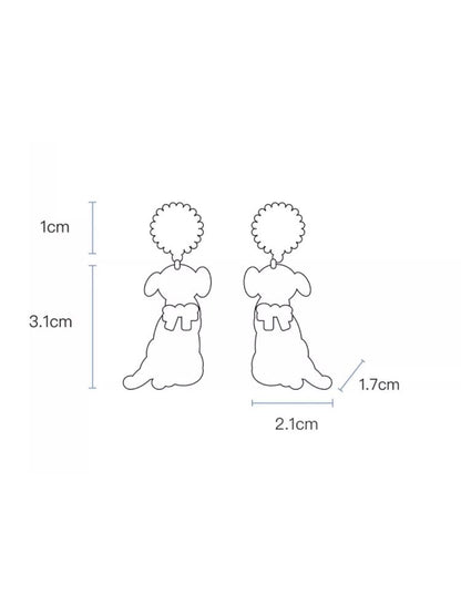 Retro spotted dog earrings【s0000013338】