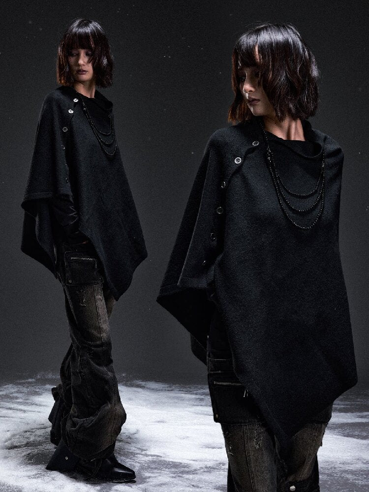 Dark Punk Loose Knit Outerwear Shawl【s0000019294】