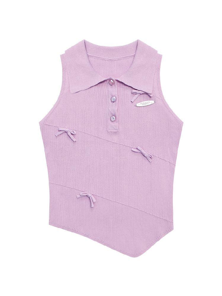 Polo Neck Bow Tank【s0000012220】
