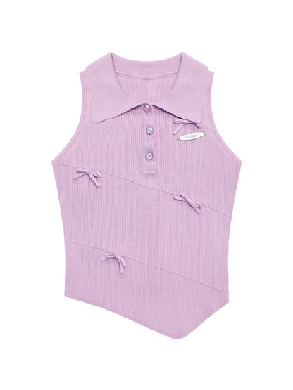 Polo Neck Bow Tank【s0000012220】