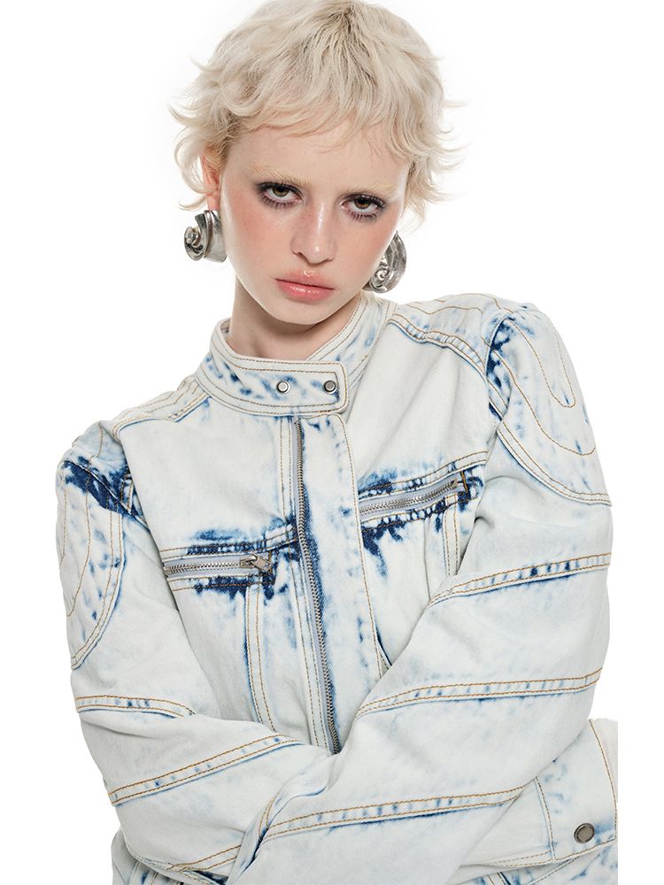 Loose Denim Biker Jacket【s0000010203】