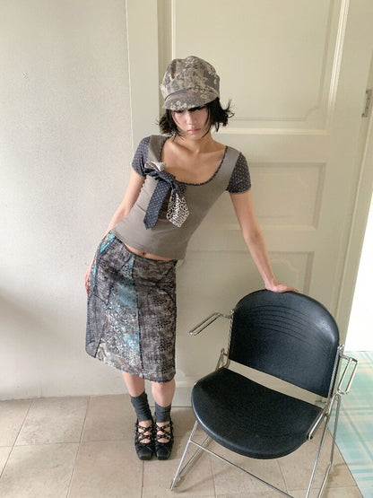 Leopard Polka Dot Patchwork T-Shirt【s0000018083】