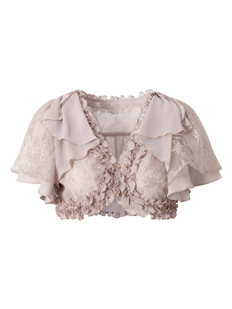 Vintage Court Chiffon Lace Cover-Up【s0000017244】