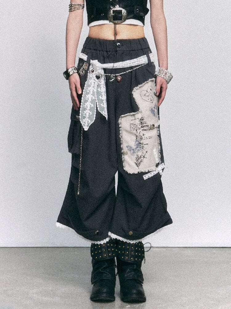 Vintage Printed Apcal Cropped Pants【s0000015971】