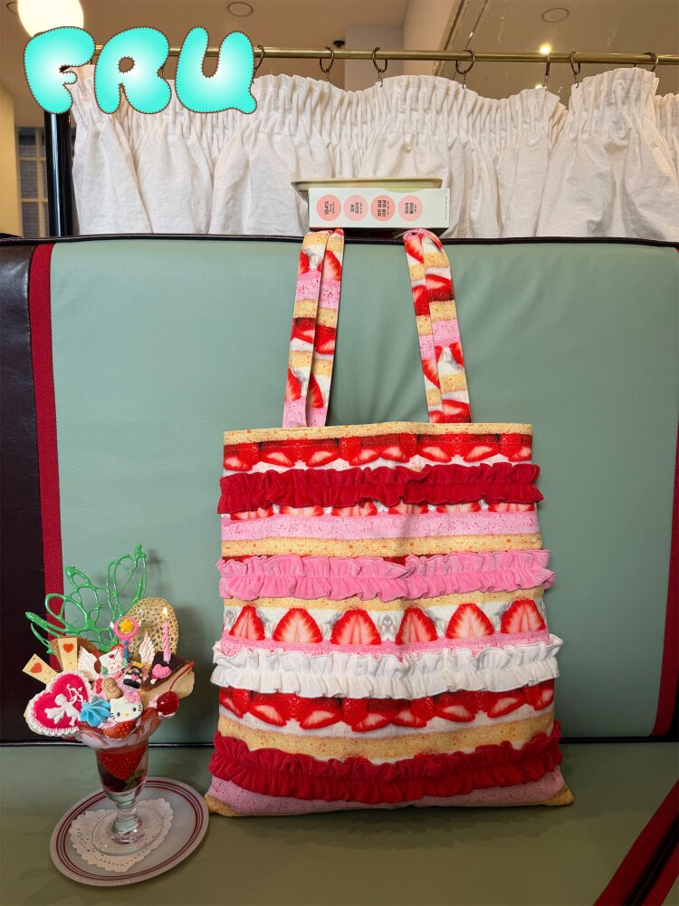 Strawberry Cake Corduroy Bag【s0000015611】