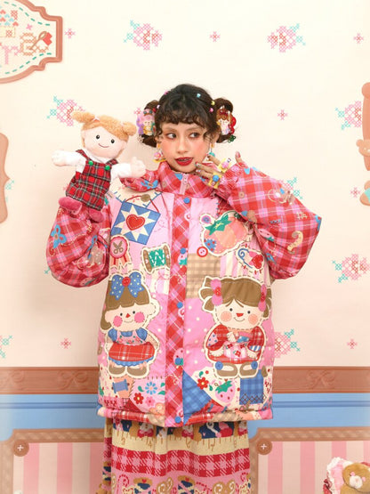 Red Pink White Duck Down Jacket【s0000015567】